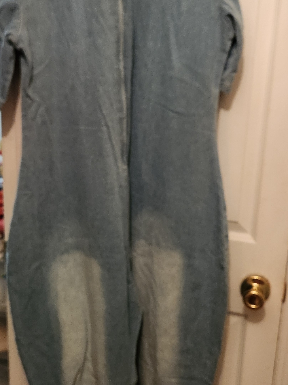 Fashion Nova Light Blue Denim Jumpsuit Romper - Picture 3 of 4